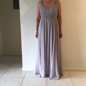 Silver floor length formal gown